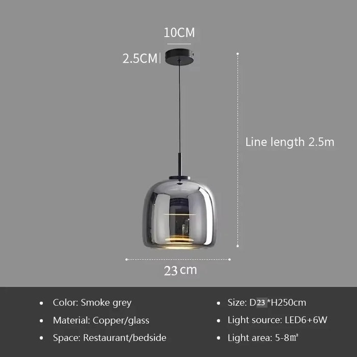 Pendant Light – Nordic Glass Design with Adjustable Height & Warm LED Illumination - Samanta Factory