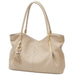 Genuine Leather Shoulder Bag – Elegant Casual Tote with Beading & Sequins for Women - Samanta Factory