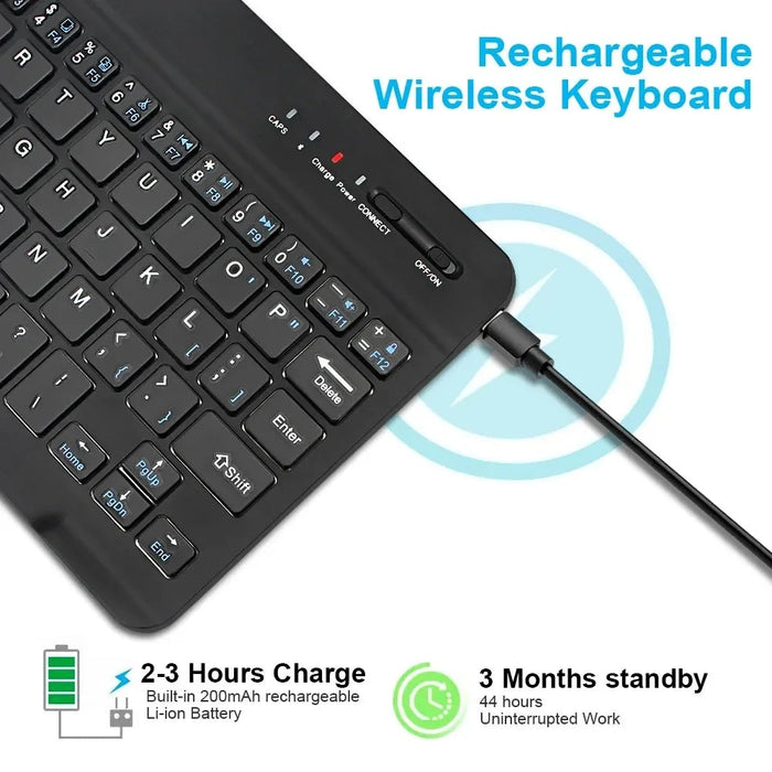 Bluetooth Tablet Keyboard – 7" & 10" Wireless Keyboard for iPad, Android & Windows SF