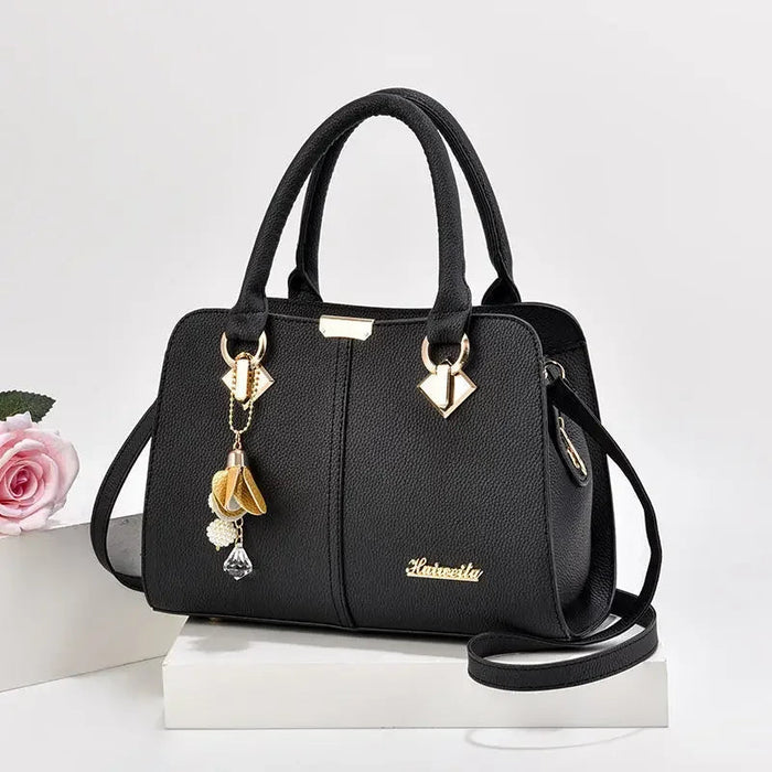 Women’s Large Capacity Boston Handbag – PU Leather Shoulder & Crossbody Tote Bag SF
