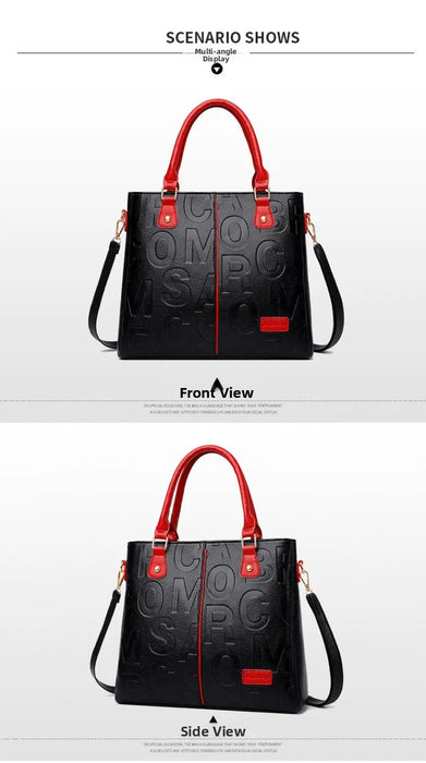 Women's Large Capacity PU Leather Tote Bag – Minimalist Urban Shoulder Bag SF