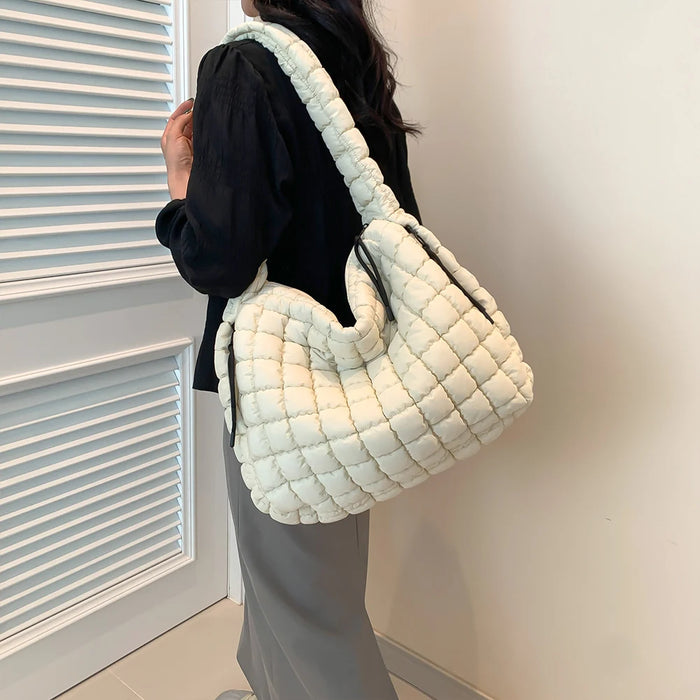 Women’s Puffer Shoulder Bag – Fashion Bubble Tote with Large Capacity