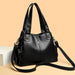 Fashionable Casual Tote Shoulder & Crossbody Bag with sequined letter design, soft microfiber synthetic leather, and adjustable straps.

