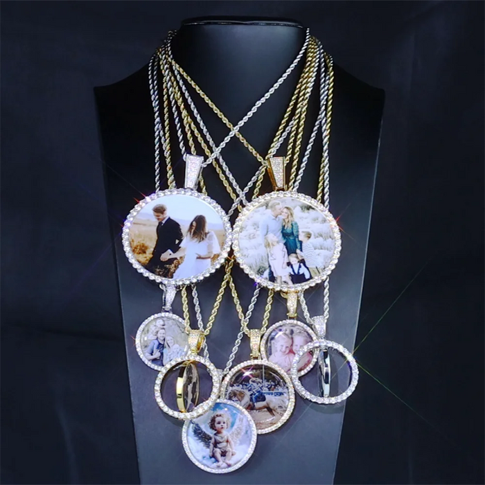 Custom Photo Necklace – Personalized Medallion Picture Pendant Chain SF