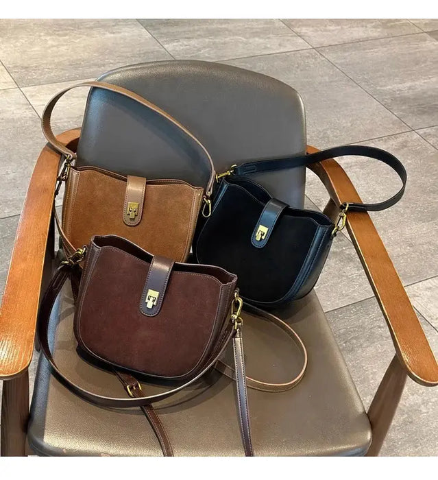 Cow Leather Shoulder Bag – Soft Half Moon Shape SF