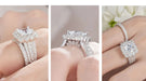 Bridal Ring Set – 7.5mm Princess Cut Cubic Zirconia SF