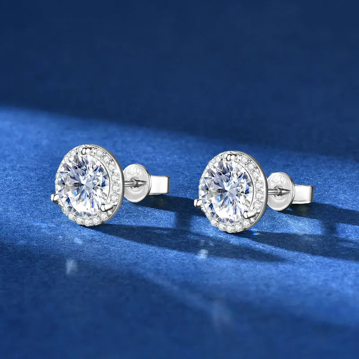 Premium 925 Sterling Silver Round Cut Earrings for Timeless Brilliance