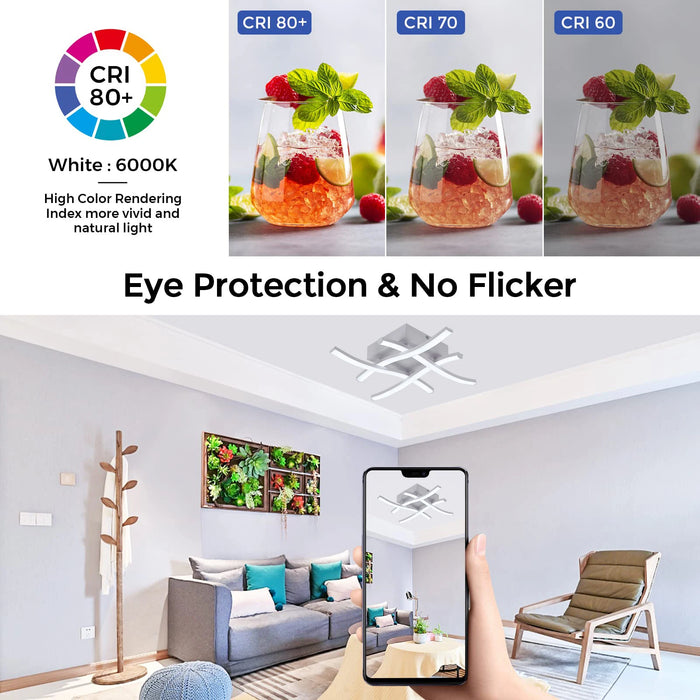 Modern LED Ceiling Light – 24W Surface-Mounted Fixture with 3-Color Modes