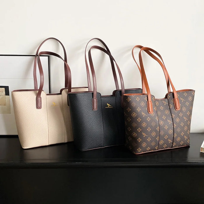 Luxurious Women’s Leather Shoulder Bag – Stylish Microfiber Synthetic Leather Casual Tote - Samanta Factory