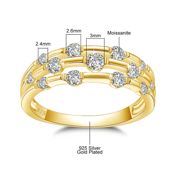 Elegant 925 Sterling Silver Moissanite Wedding & Engagement Ring for Women SF