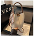 PU Leather Knitted Bucket Bag – Soft Casual Messenger Handbag for Women - Samanta Factory