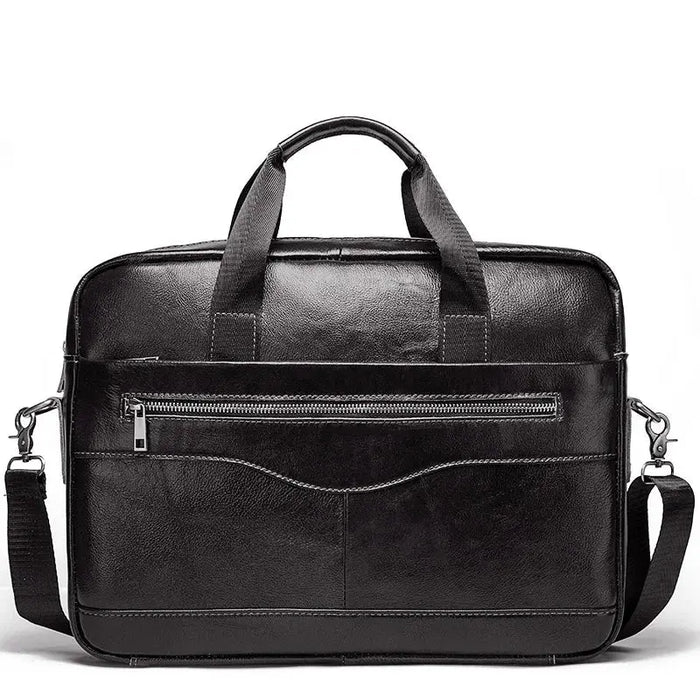 Leather Business Briefcase – Lightweight Men’s Work Tote Bag SF