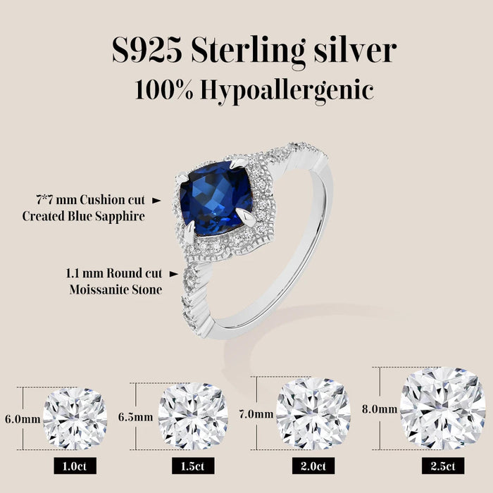 Moissanite Ring – D Color VVS1 Sterling Silver SF