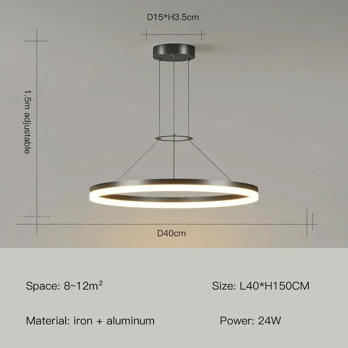 Modern LED Pendant Light – Adjustable Brightness & Color with Remote Control - Samanta Factory