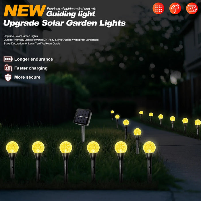Decorative Solar-Powered LED Pathway Lights with 8 Modes and Bubble Ball Design - Samanta Factory