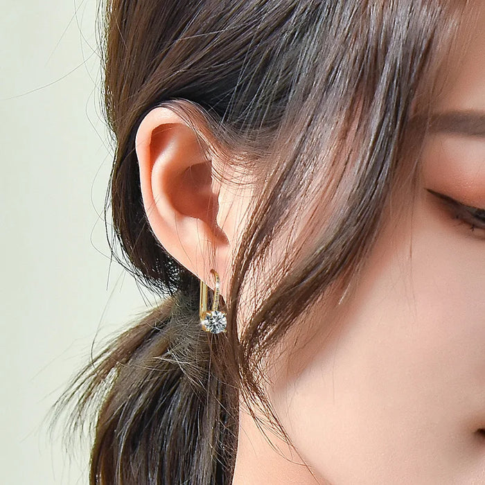 925 Sterling Silver Drop Earrings – 1ct D-Color Moissanite