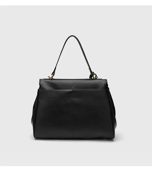 Microfiber Leather Shoulder Bag – Large Square with Lock SF