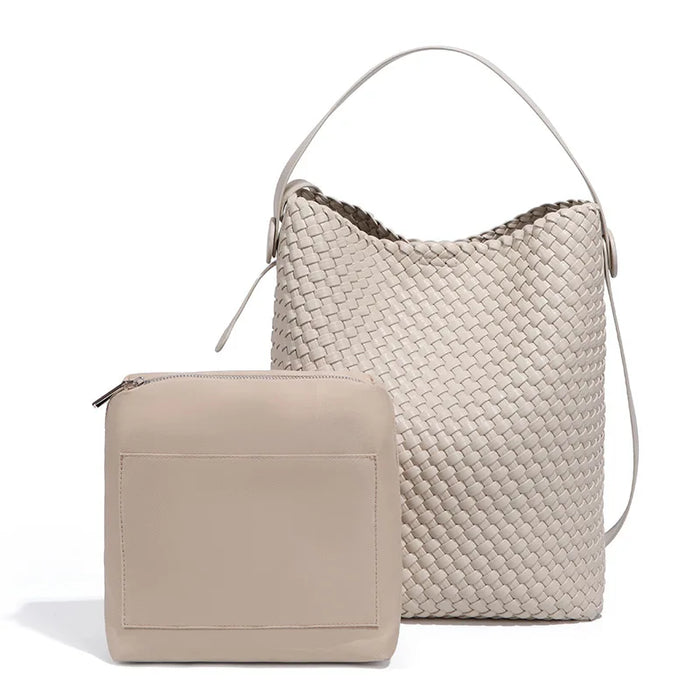 Woven Bucket Tote Bag for Women – Large Crossbody Hobo Shoulder Bag for Summer - Samanta Factory