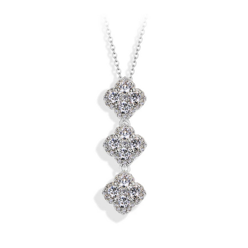 925 sterling silver floral moissanite necklace with D color VVS1 stone