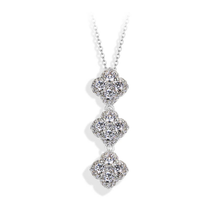 925 sterling silver floral moissanite necklace with D color VVS1 stone