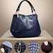 Women's Crocodile Print Tote Bag – Large Capacity PU Leather Bucket Handbag for Daily Commute SF
