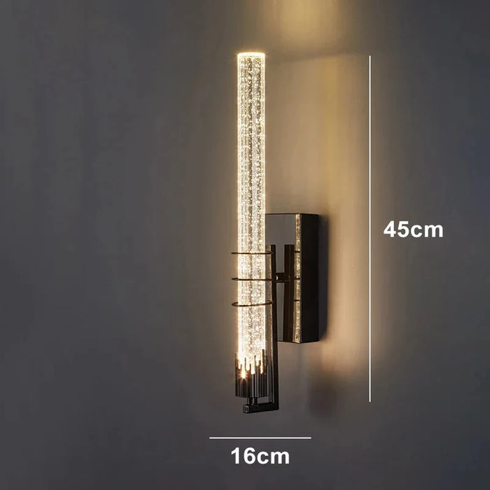 Modern Black & Gold LED Pendant Light – Crystal Rod Design for Ambient Lighting - Samanta Factory