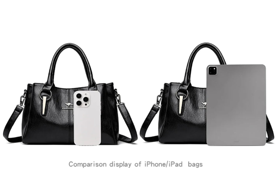 Casual Tote Shoulder & Crossbody Bag – Versatile, Soft PU Leather with Sequined Design - Samanta Factory