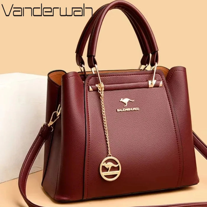 Soft PU leather women’s handbag with sequined detail and interior compartments, casual tote for everyday use