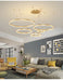 Modern LED Pendant Light – Gold Aluminum Chandelier with Remote Control - Samanta Factory