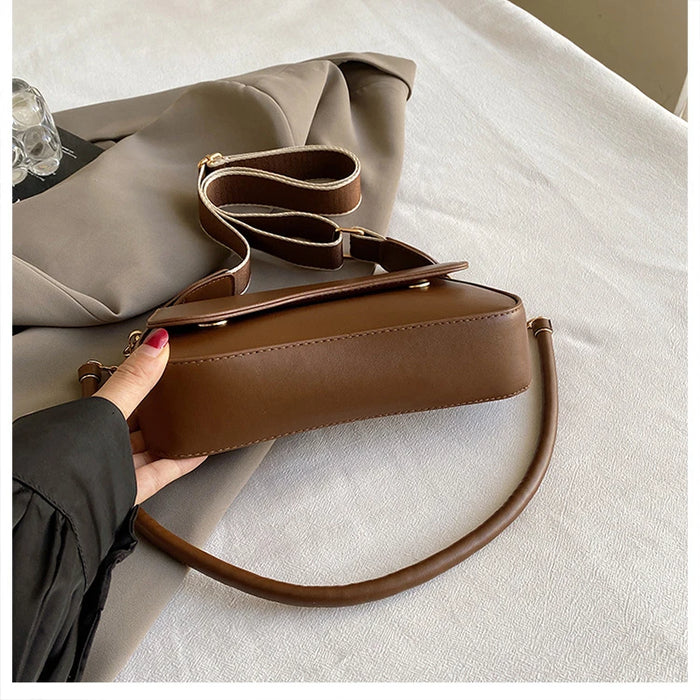 Women’s PU Saddle Bag – Stylish Hasp Closure & Interior Zipper Pocket - Samanta Factory