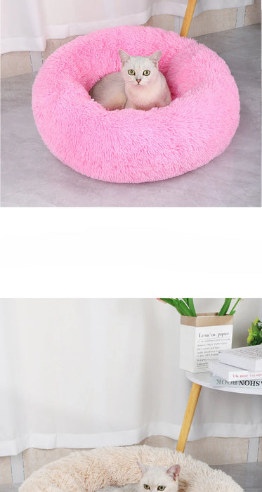 Plush Cat & Dog Nest Bed – Warm, Washable & Fluffy for Winter Comfort