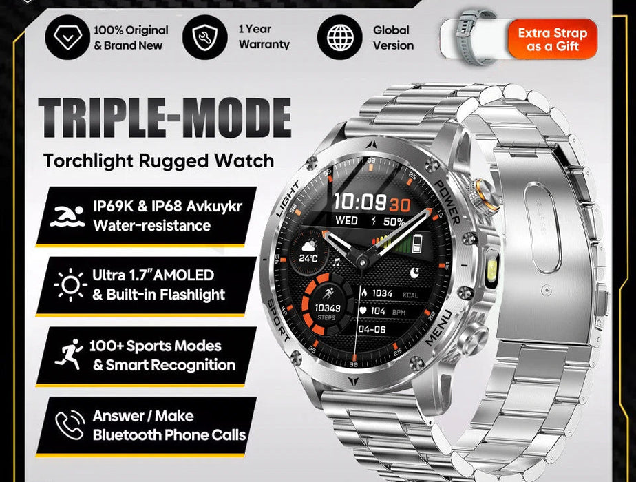 Outdoor Smartwatch – 1000mAh Long Battery & IP69K Waterproof SF