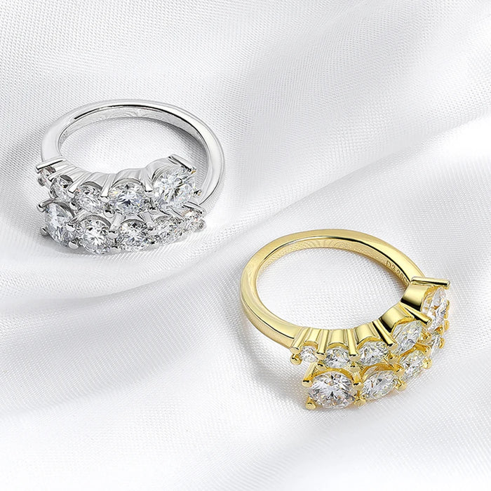 Moissanite Bridal Ring – D-Color VVS1 Round Cut in 925 Sterling Silver