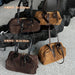 Women's Genuine Cowhide Leather Tote Bag – Large Capacity Suede Velvet Shoulder Handbag SF