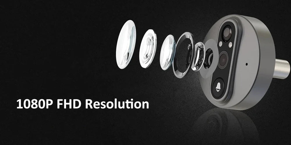 Smart WiFi Door Viewer Camera – 3MP HD, 4.3" LCD, PIR Motion, 2-Way Audio, Night Vision, Tuya & Alexa. - Samanta Factory