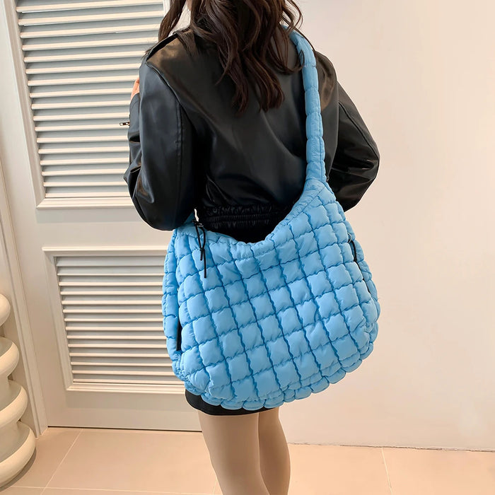 Women’s Puffer Shoulder Bag – Fashion Bubble Tote with Large Capacity