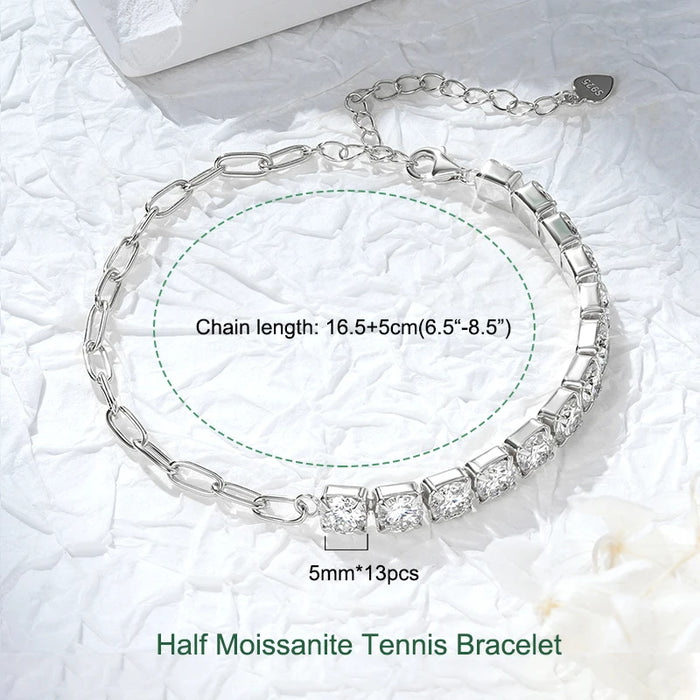 Luxury D Color Round Cut Bracelet for Men & Women - Samanta Factory