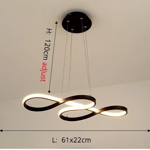 Modern LED Pendant Light – Iron Finish with Remote Dimming - Samanta Factory