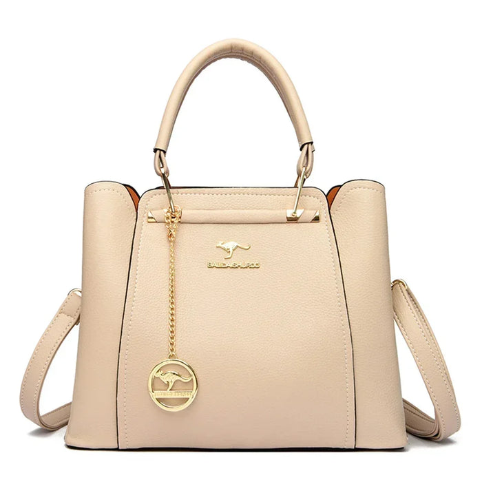 Women’s PU Leather Tote Bag – Fashion Soft Casual Handbag with Zipper Closure - Samanta Factory
