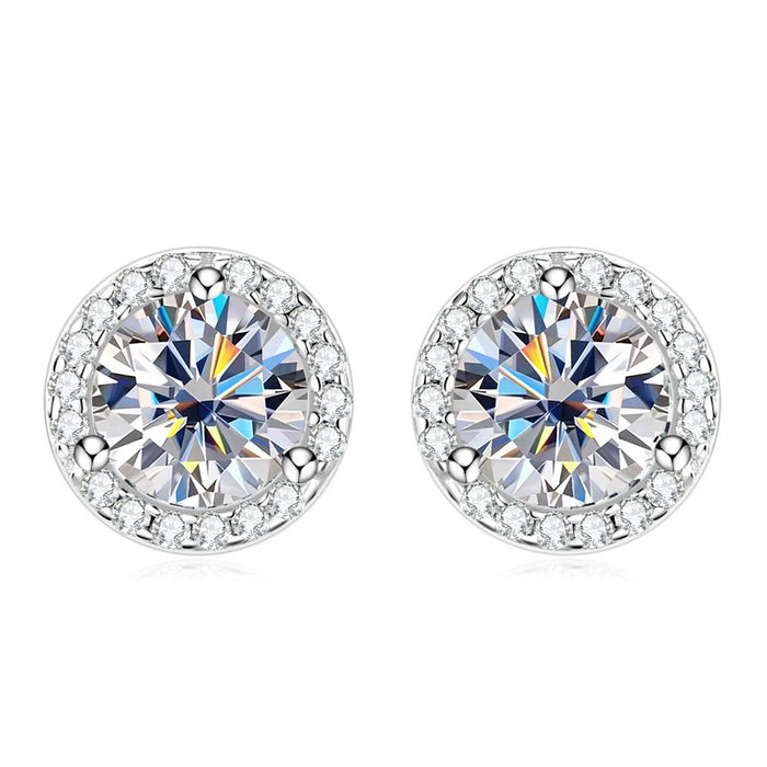 Premium 925 Sterling Silver Round Cut Earrings for Timeless Brilliance