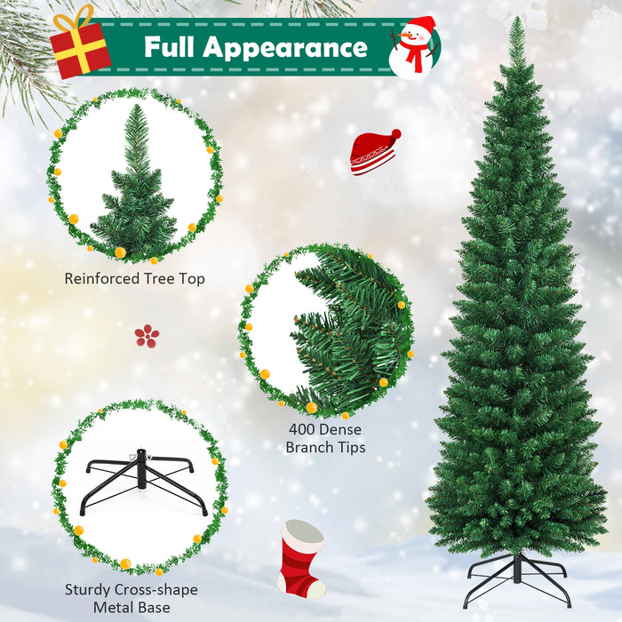 Slim Artificial Christmas Tree – Space-Saving Pencil Shape