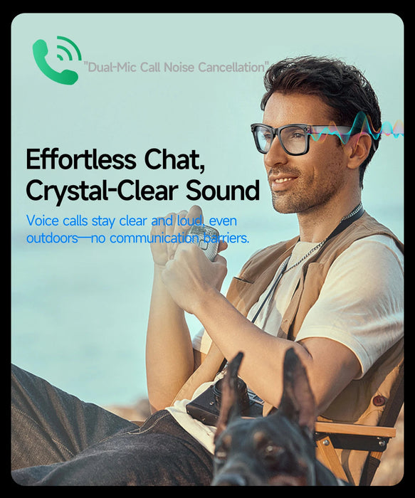 AI Smart Glasses with HD Camera & Translation – Color-Changing Bluetooth Calling Sunglasses SF