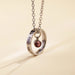 Custom Name Circle Necklace – Birthstone Ring Pendant for Women SF
