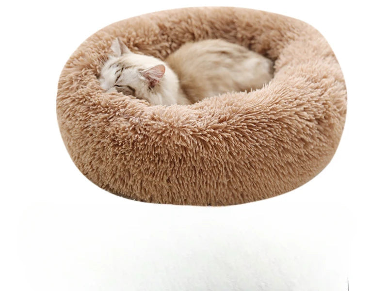 Plush Cat & Dog Nest Bed – Warm, Washable & Fluffy for Winter Comfort
