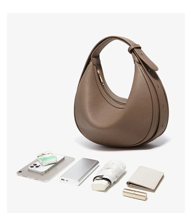 Chic Half-Moon Leather Handbag – Stylish Crossbody Bag for Women, Ideal Gift for Loved Ones - Samanta Factory