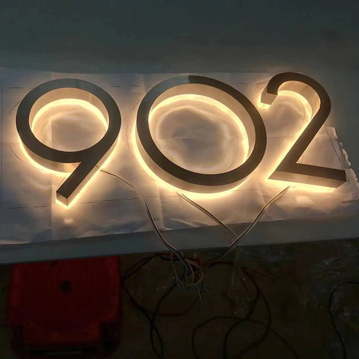 LED House Number Light – Outdoor Waterproof Illuminated Stainless Steel Address Plaque SF