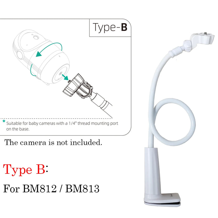 Universal Baby Monitor Camera Holder – Adjustable Long Arm Mount for Crib or Bed