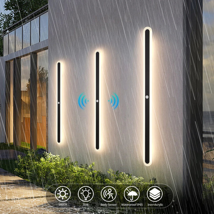 Outdoor LED Wall Light with Motion Sensor – IP65 Waterproof Aluminum Lamp for Porch, Garden, Garage, Villa - Samanta Factory