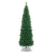 Slim artificial Christmas tree with realistic PVC branches and steel base
