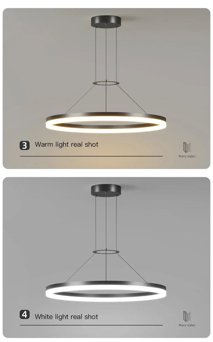 Modern LED Pendant Light – Adjustable Brightness & Color with Remote Control - Samanta Factory